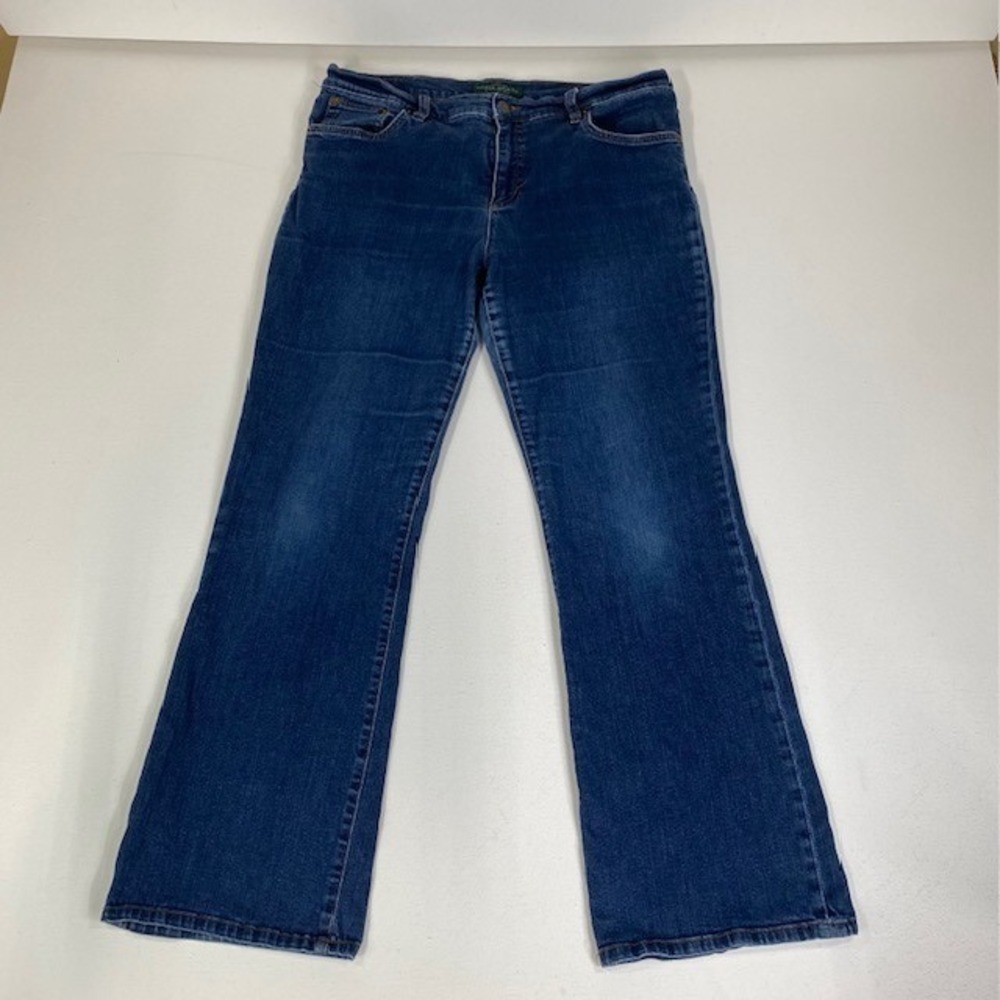 Lauren Jeans Co. Bootcut‎ Jeans Dark Wash Denim Classic Style Women's Size 14